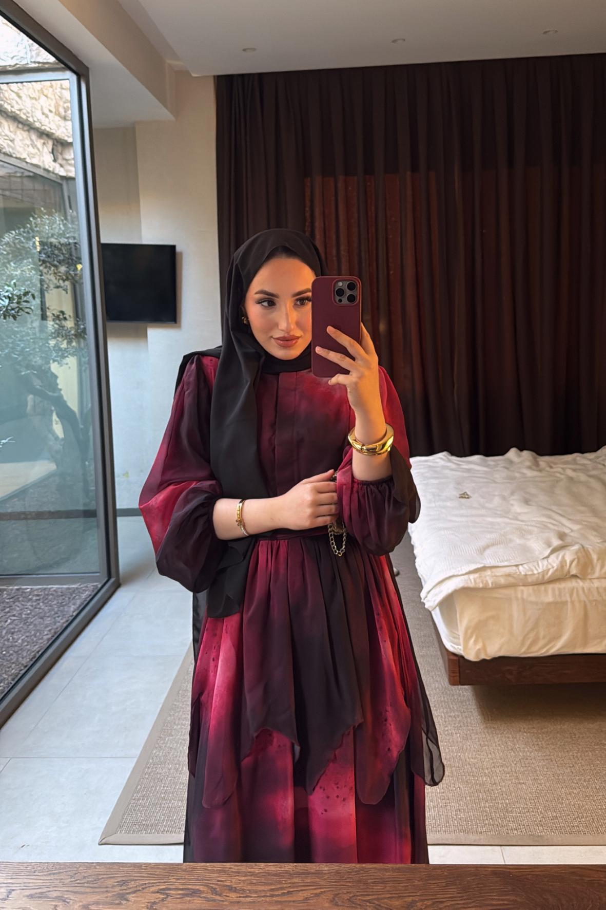 Pera Elbise - Bordo-8899