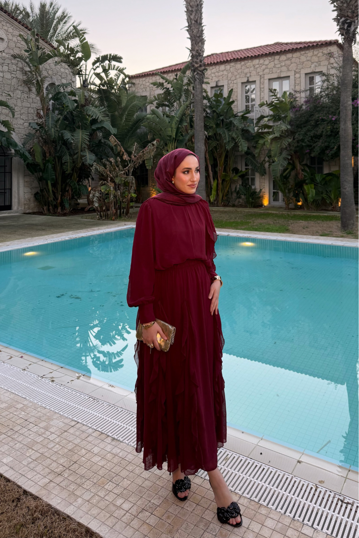 Pery Etekli Takım - Bordo-3331