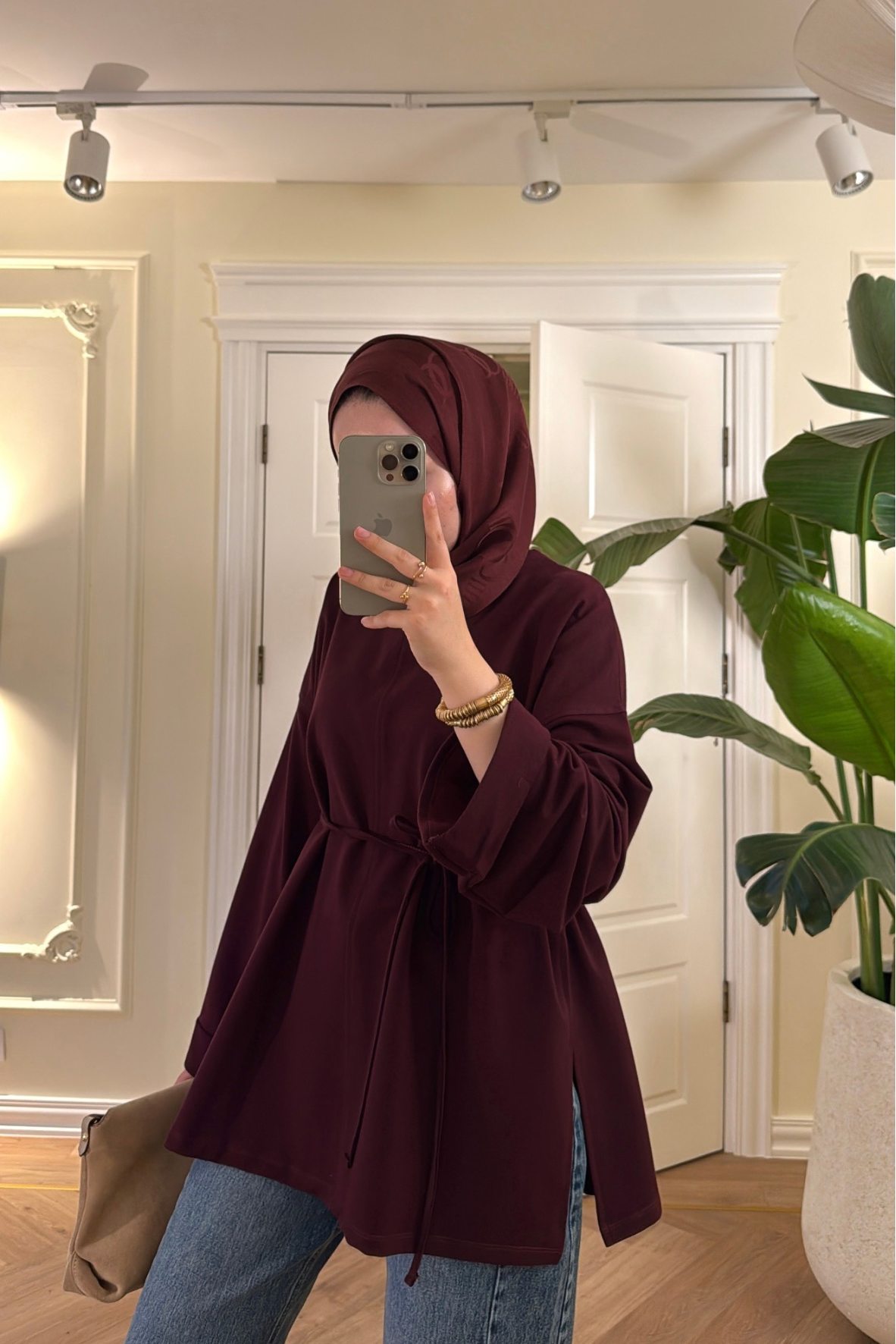 Premium Oversize Basic Sweat  -Bordo-2525