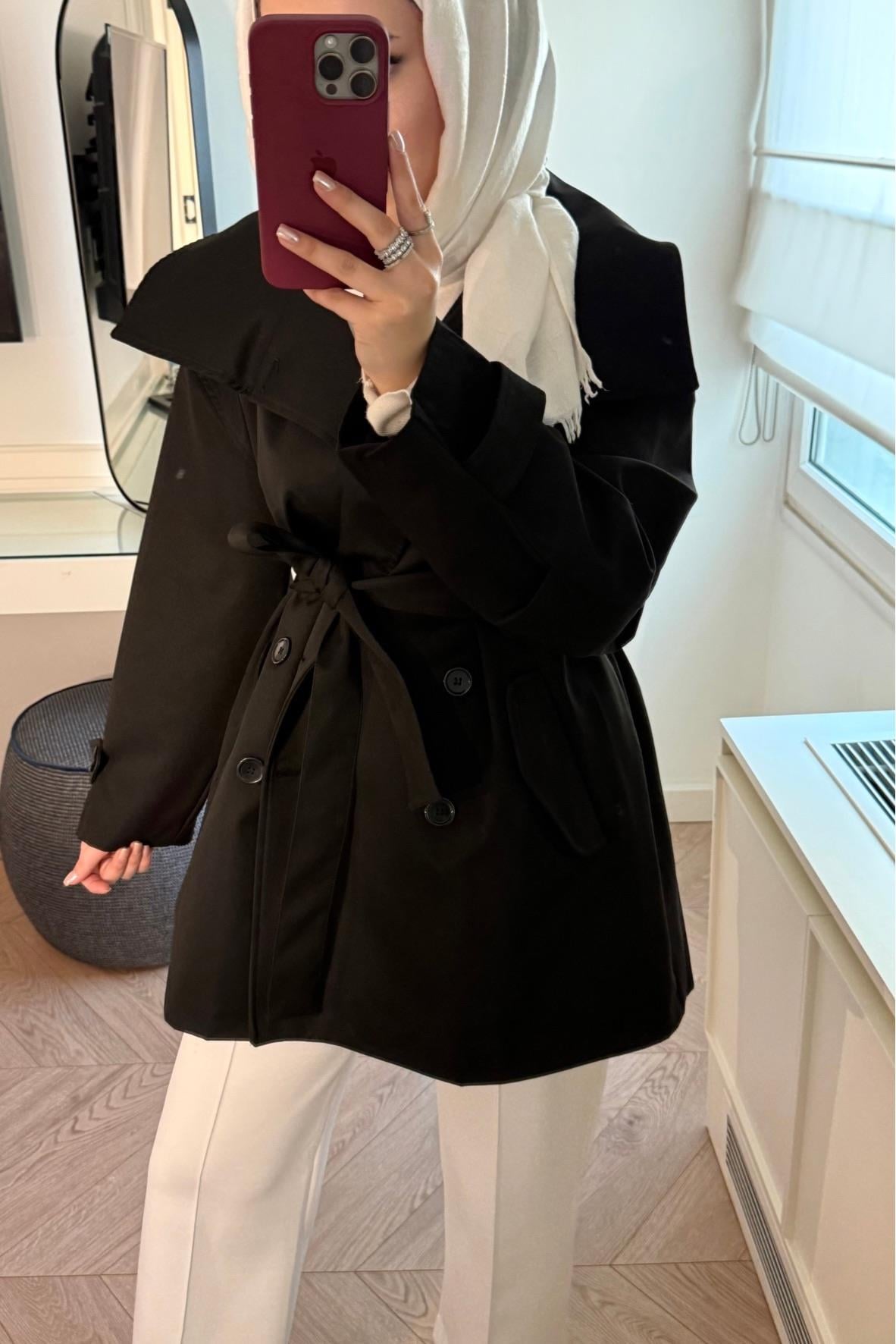 Premium Trençkot-Siyah-1000