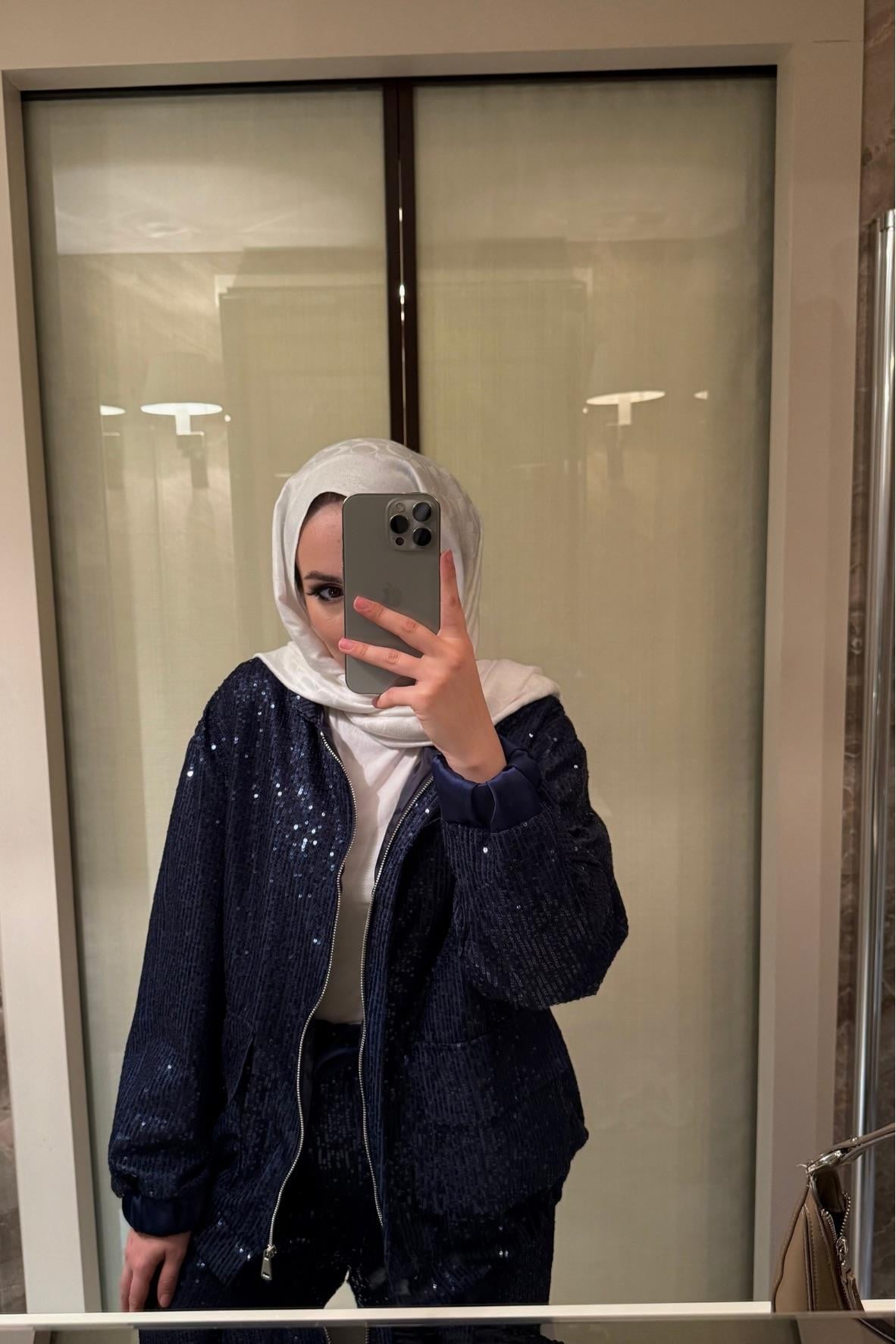 Pullu Gloria Bomber Ceket lacivert -6057