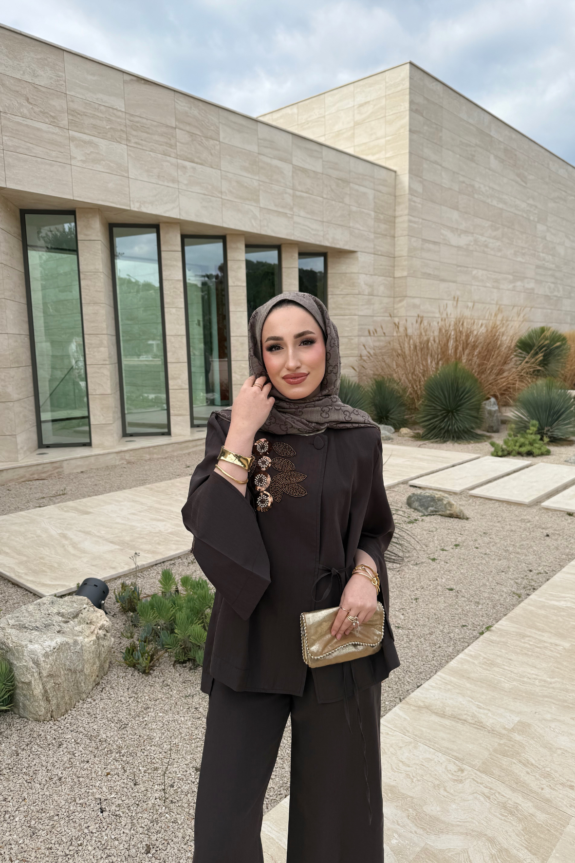 Roger Pantolonlu Takım - Acı Kahve-7632