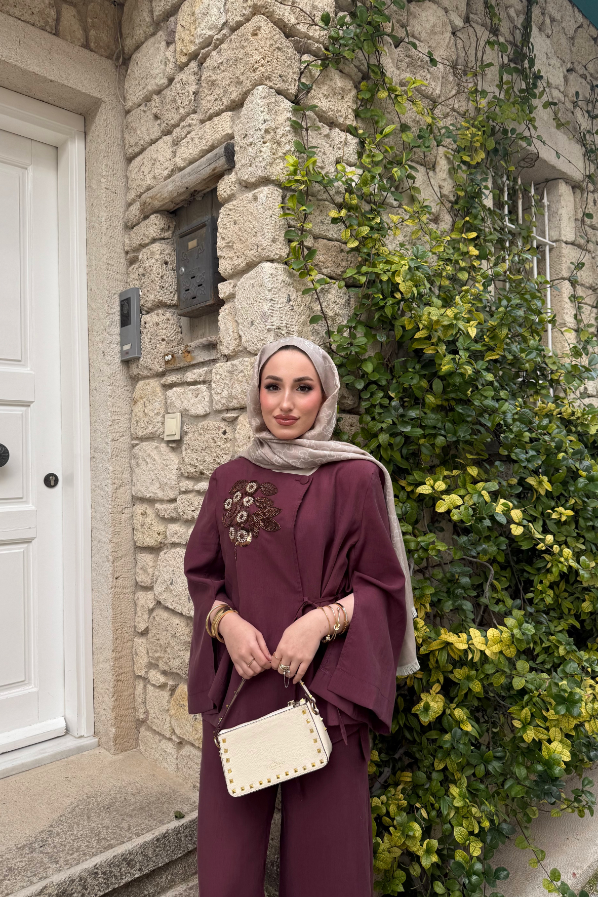 Roger Pantolonlu Takım - Mürdüm-7632