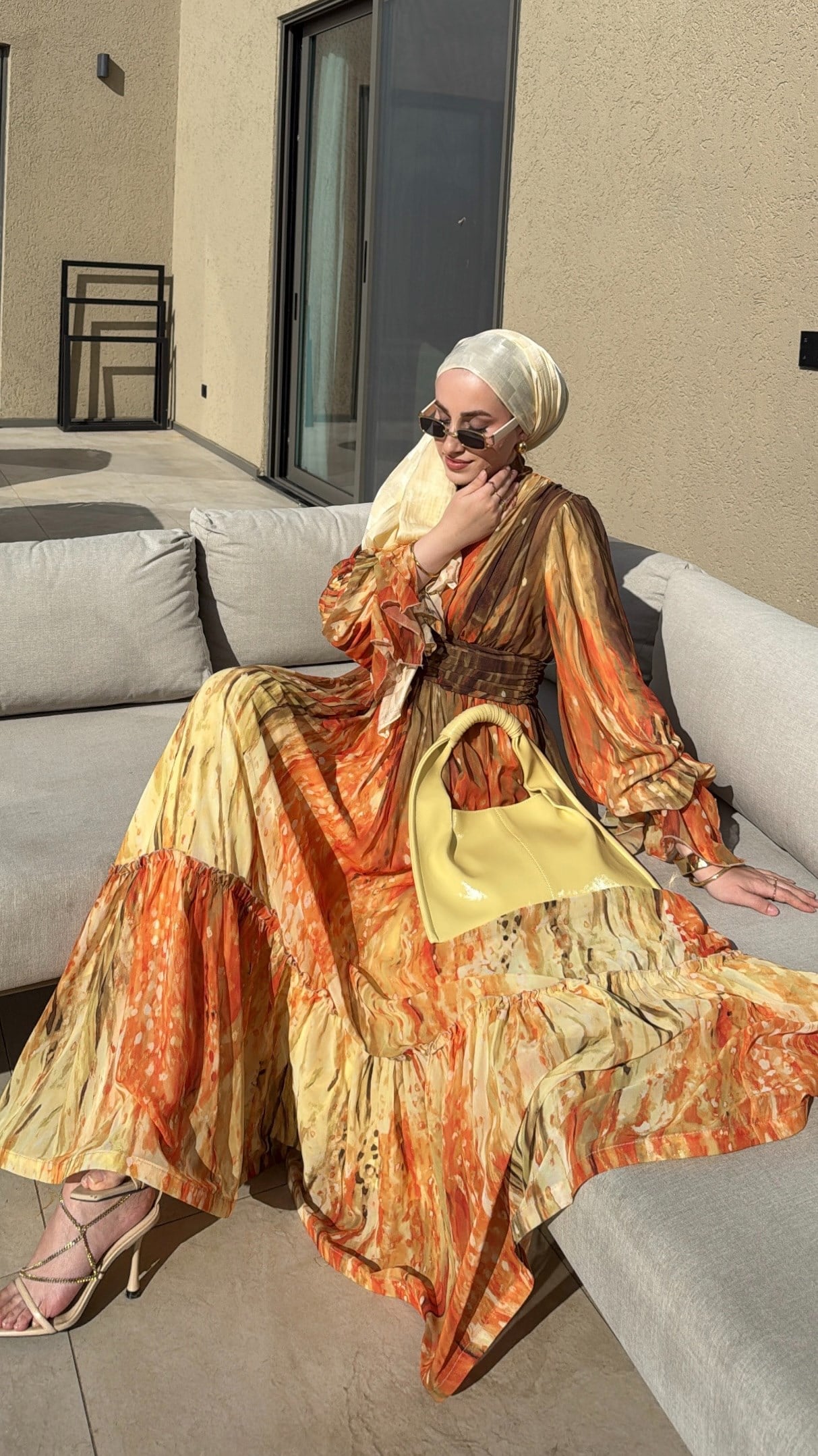 Rose Elbise - Turuncu-7855