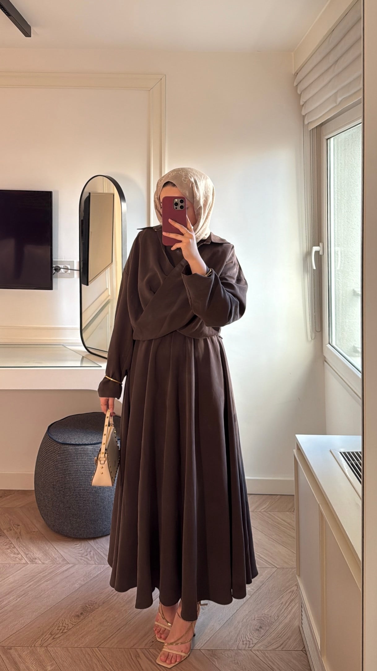 Rosted Model Elbise - Acı Kahve-7583