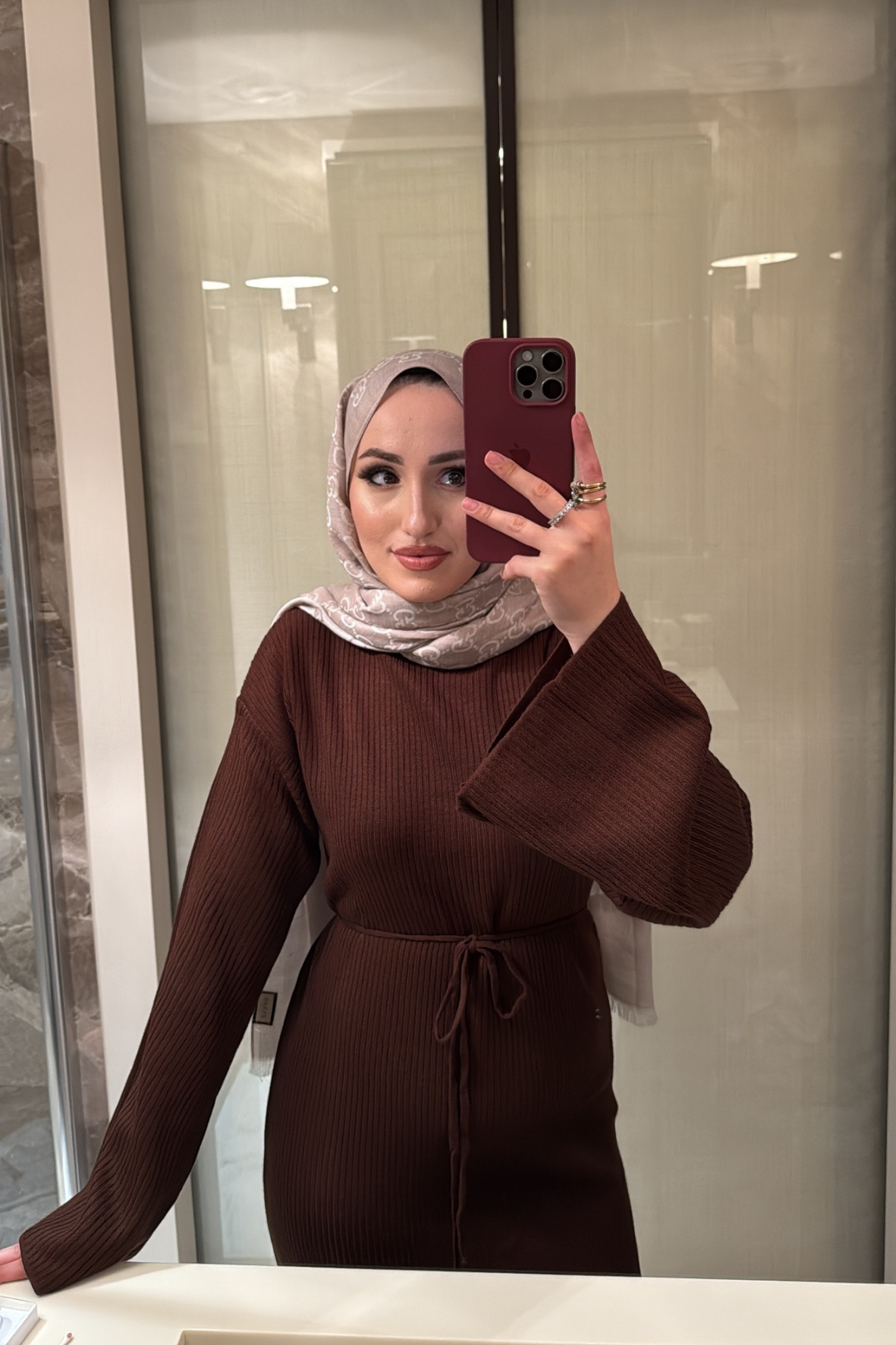 Triko elbise-acı kahve-0779