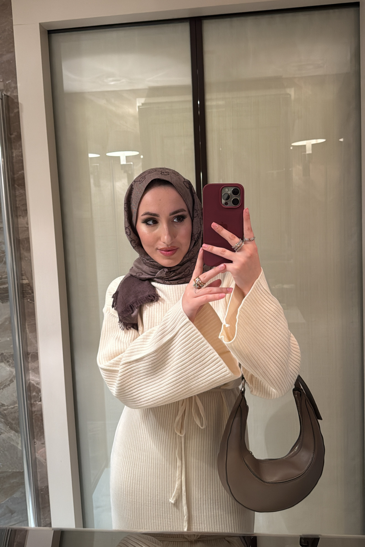 Triko elbise-bej-0779