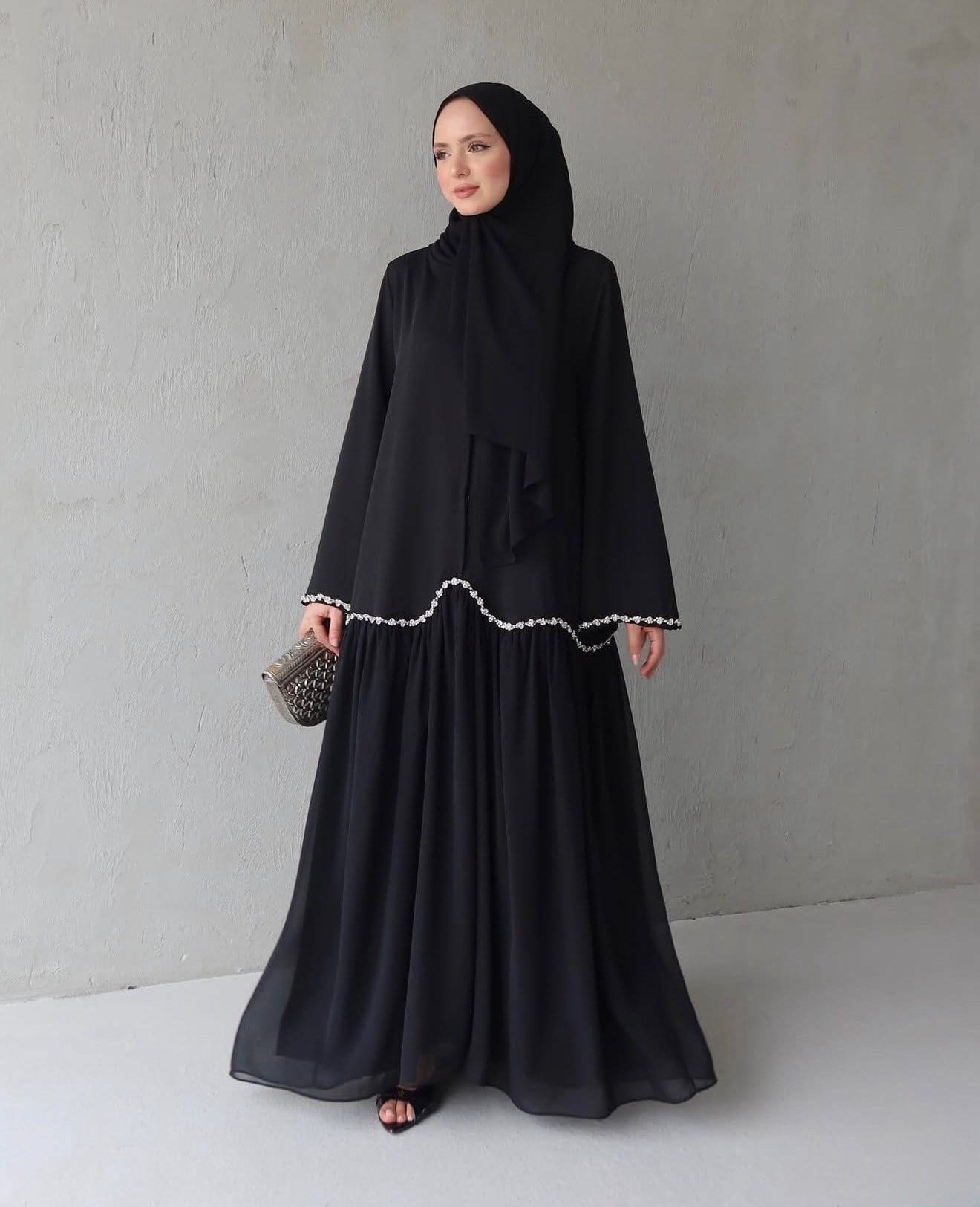 Diamond Abaya-Siyah