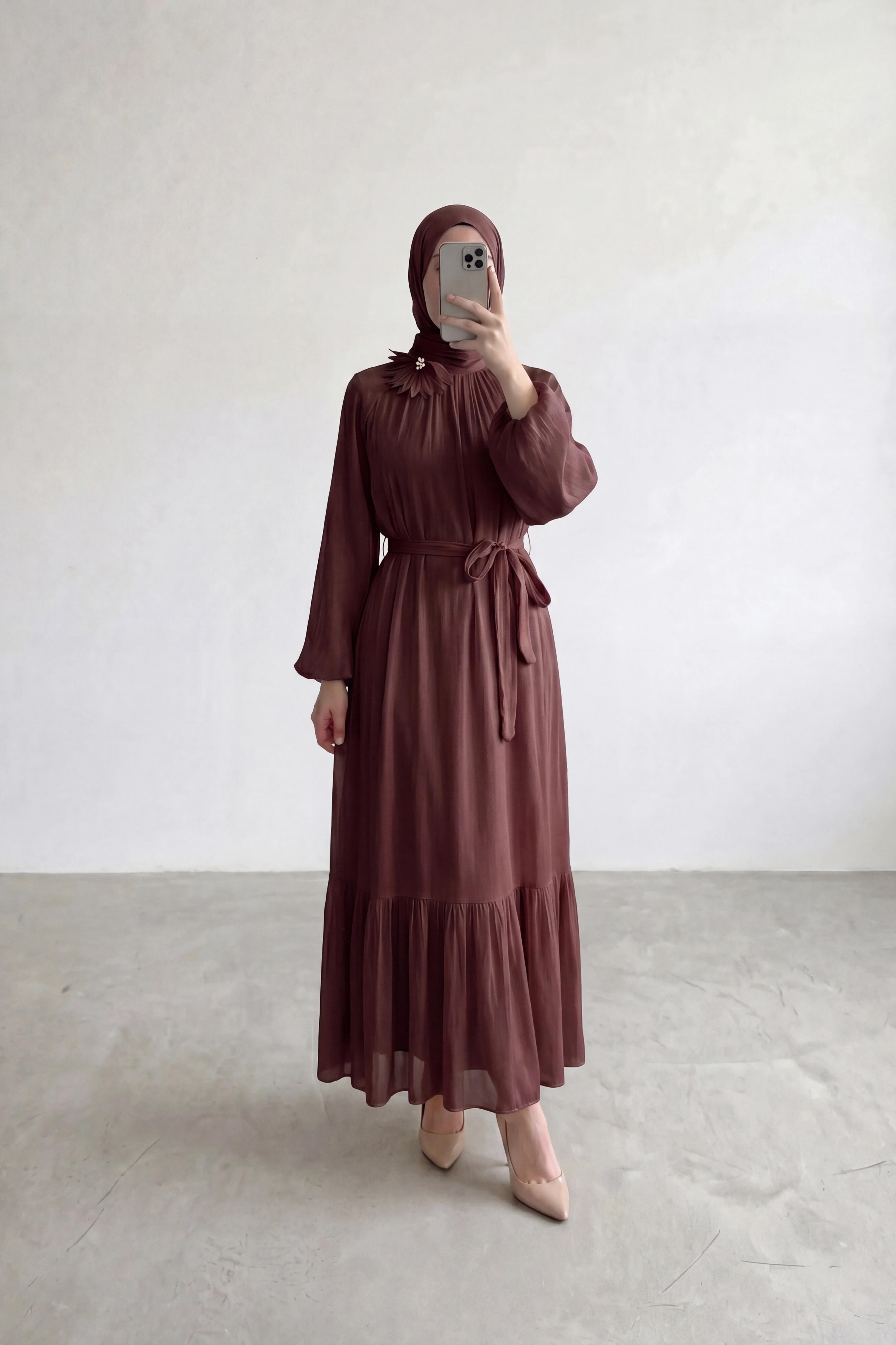 Lalin Elbise-Kahverengi
