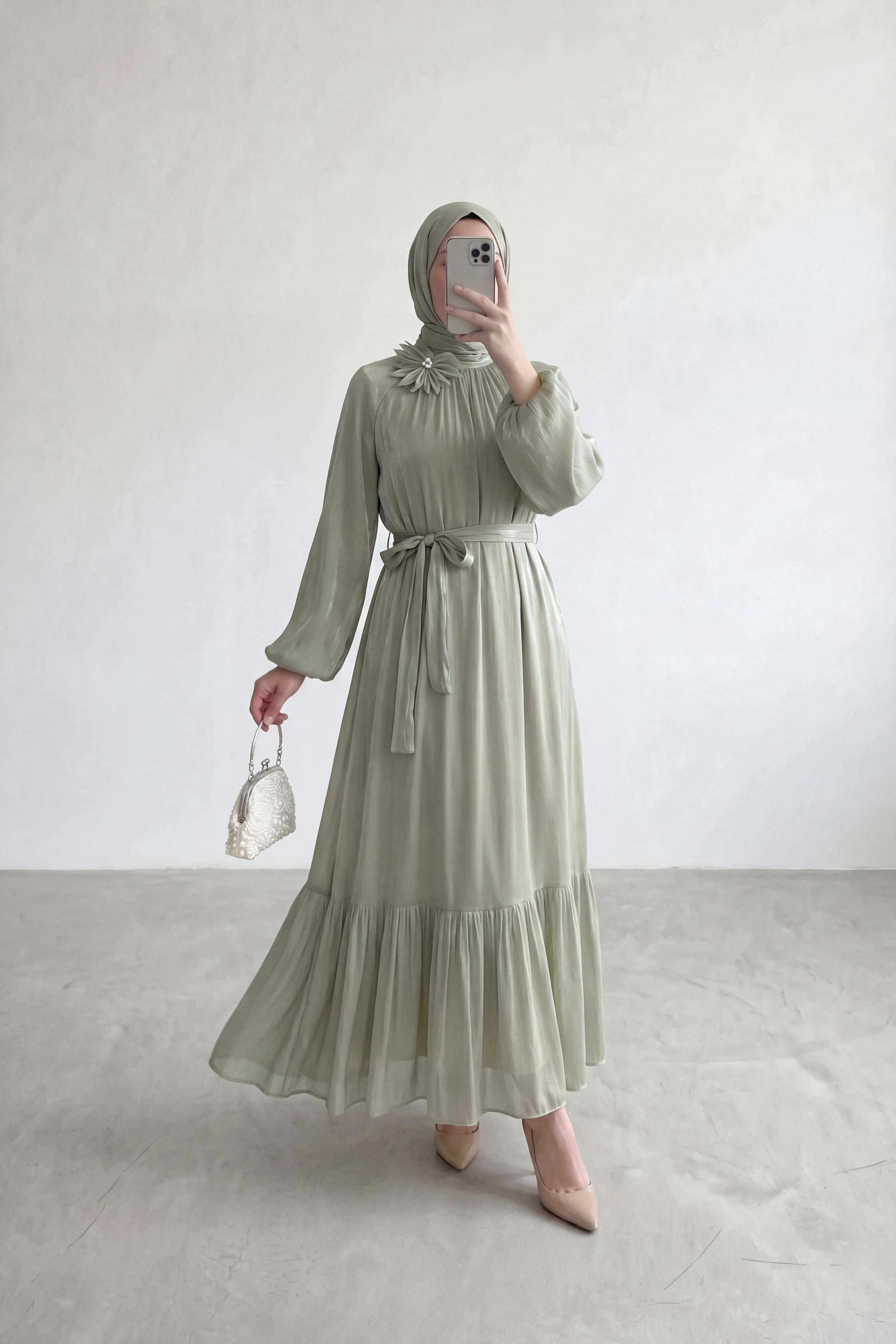 Lalin Elbise-Mint Yeşili