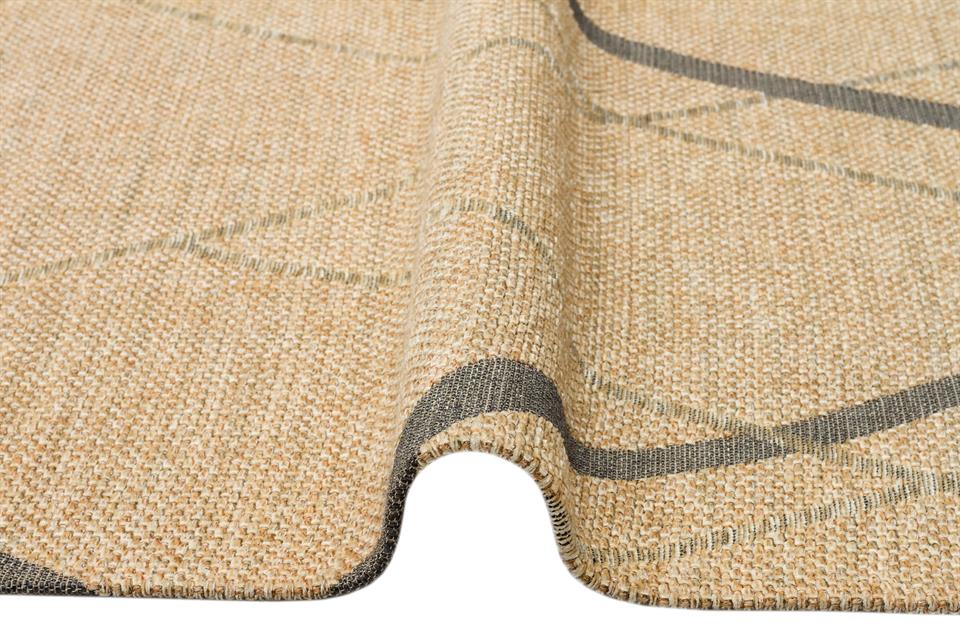 Hasır Görünümlü Kaymaz Renkli Dokuma Modern Kilim
