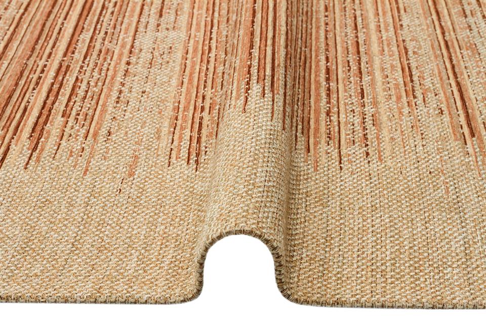 Hasır Görünümlü Kaymaz Renkli Dokuma Modern Kilim