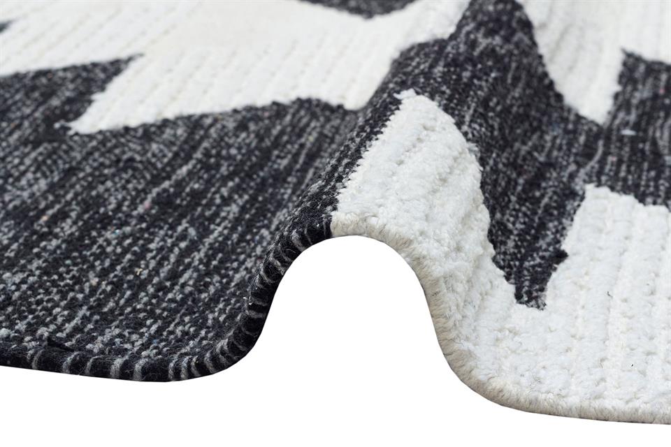 Naturel Yıkanabilir Modern Desenli El Dokuma Hint Kilim