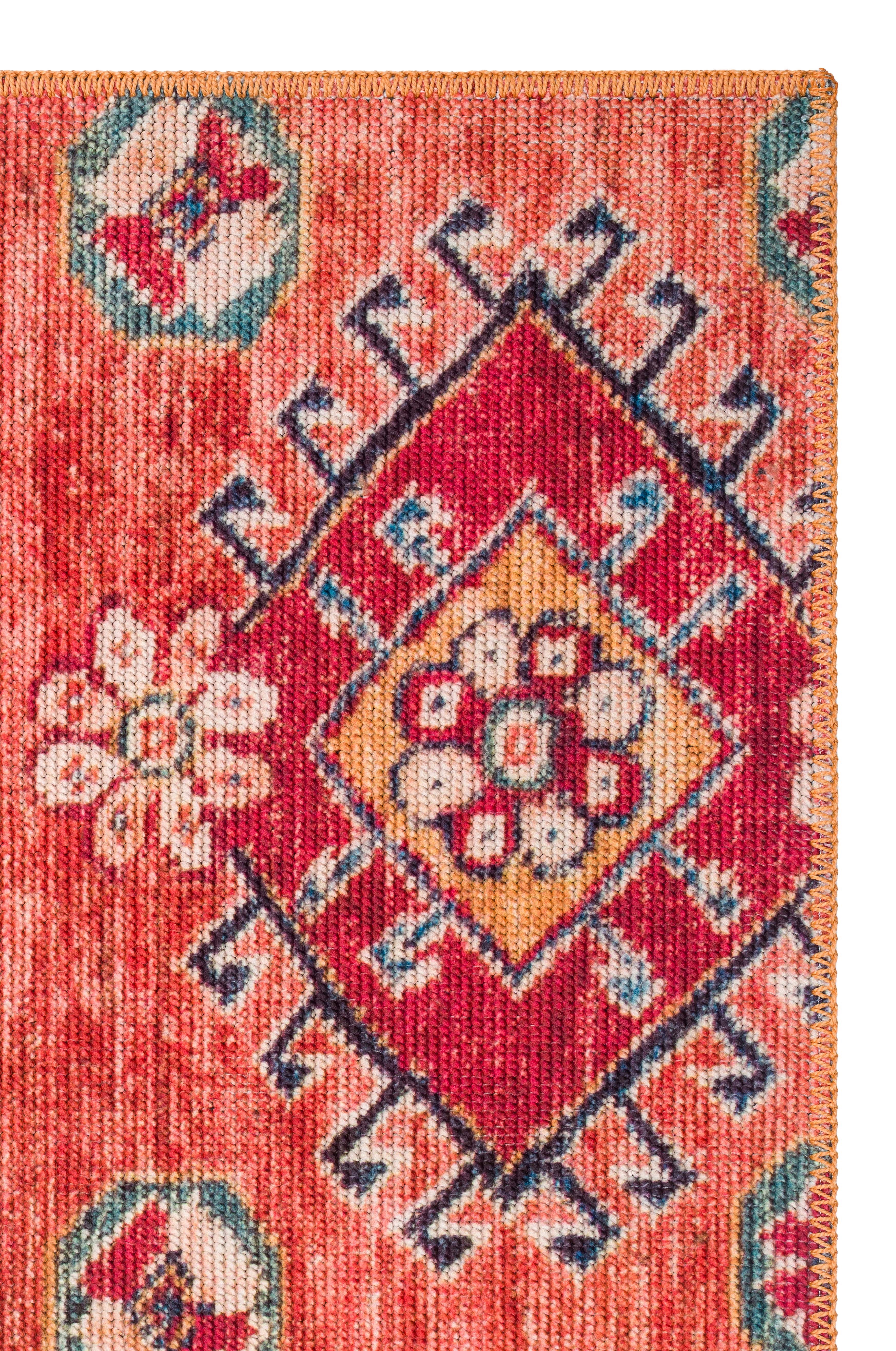 Vintage Tasarımlı Yumuşak Bukle Dokuma Kaymaz Tabanlı Yıkanabilir Modern Halı