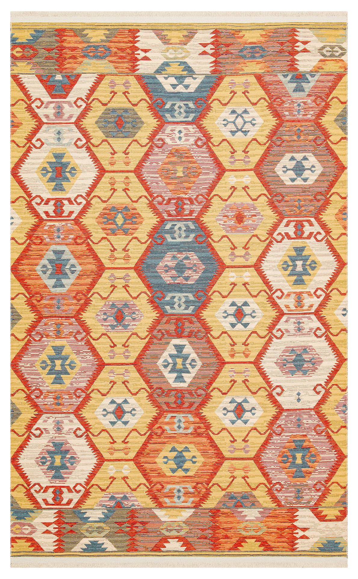 Yıkanabilir, Çift Taraflı Kullanıma Uygun Yumuşak Tuşeli Otantik Kilim
