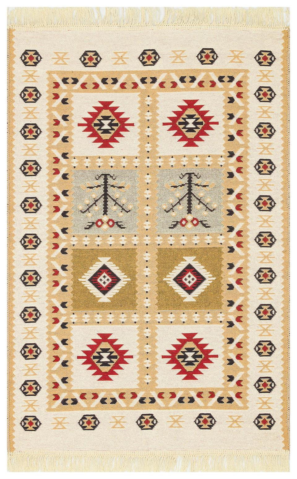 Yıkanabilir Çift Taraflı Modern Desenli Dokuma Kilim