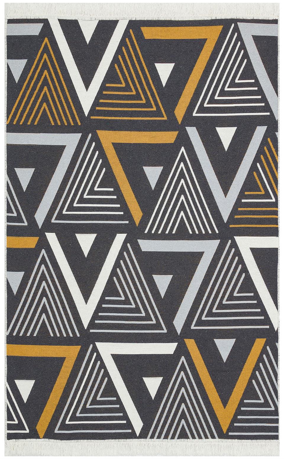 Yıkanabilir Çift Taraflı Modern Desenli Dokuma Kilim