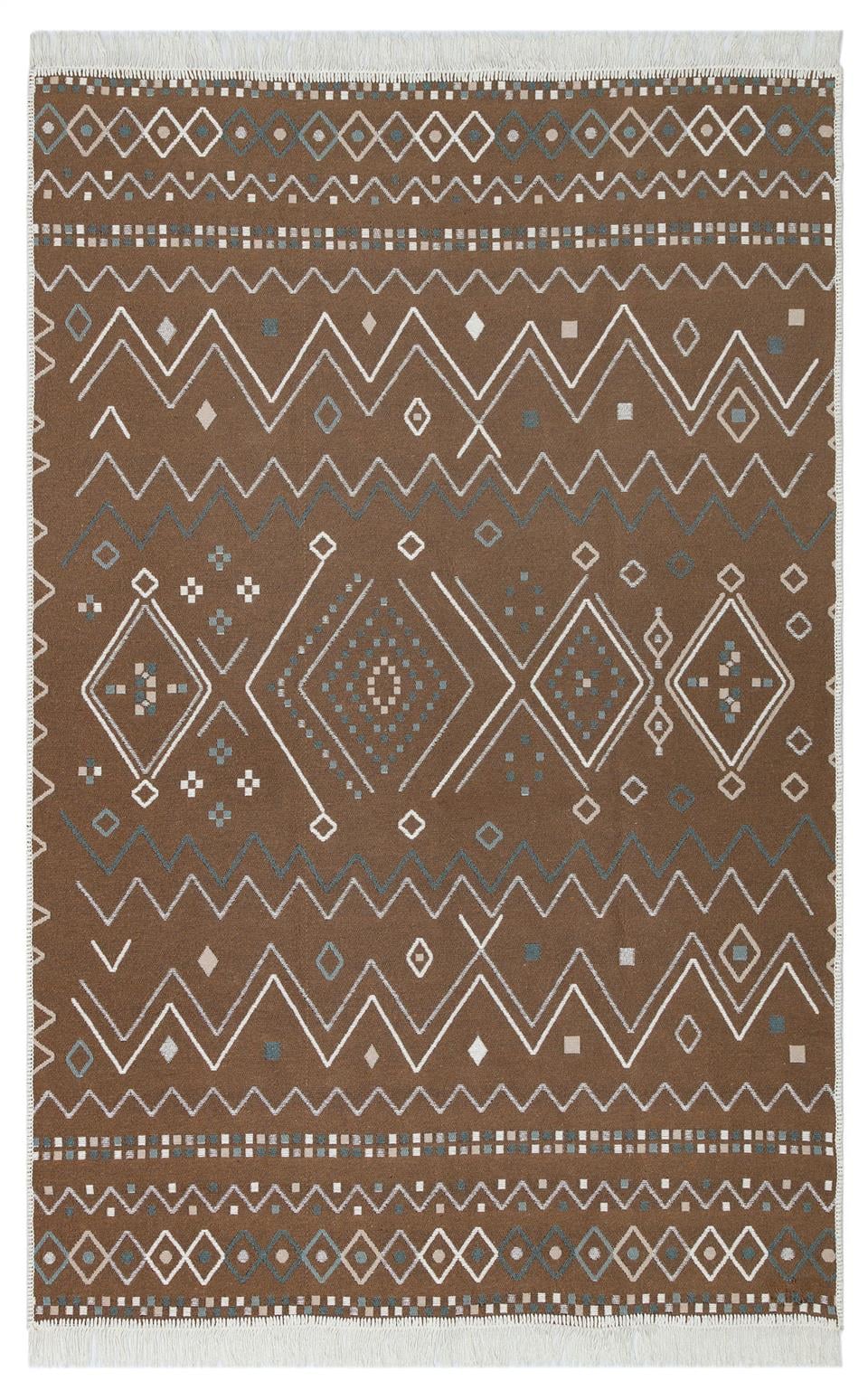 Yıkanabilir Çift Taraflı Modern Desenli Dokuma Kilim