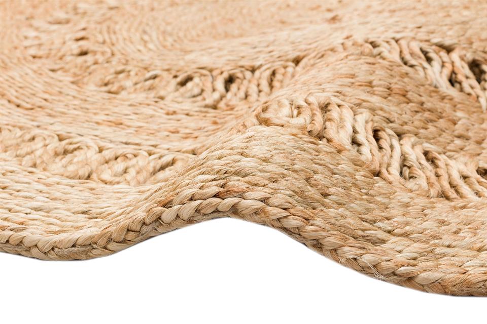 Yuvarlak veya Oval El Dokuma Naturel Jüt Hasır Halı 