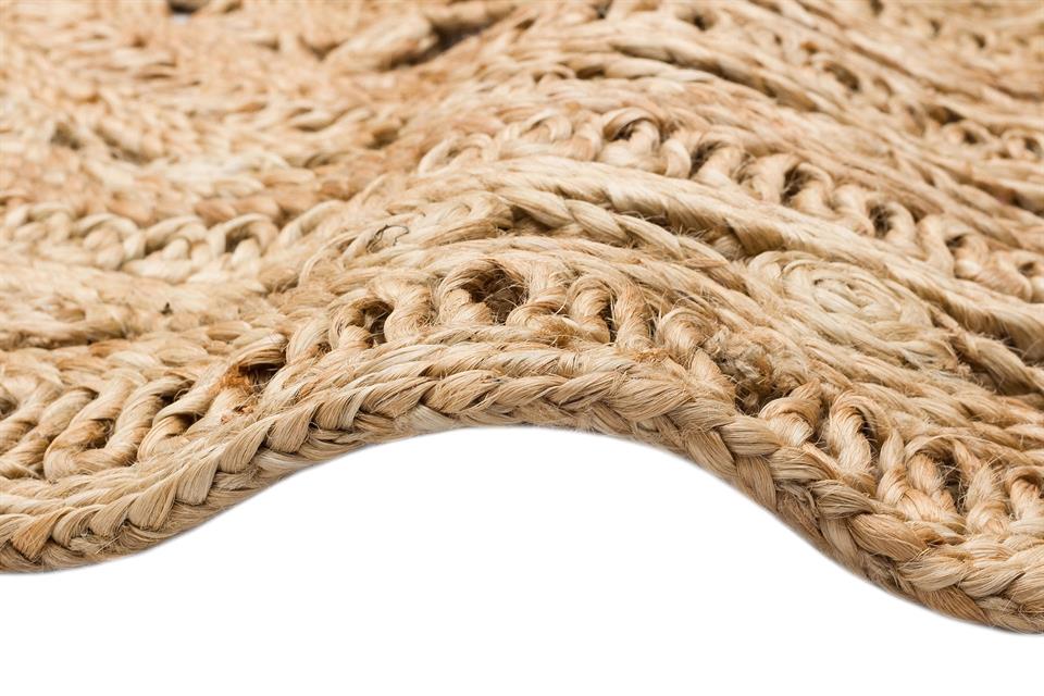 Yuvarlak veya Oval El Dokuma Naturel Jüt Hasır Halı 