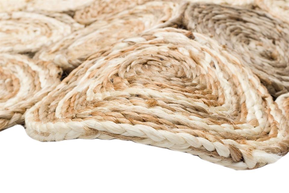 Yuvarlak veya Oval El Dokuma Naturel Jüt Hasır Halı 