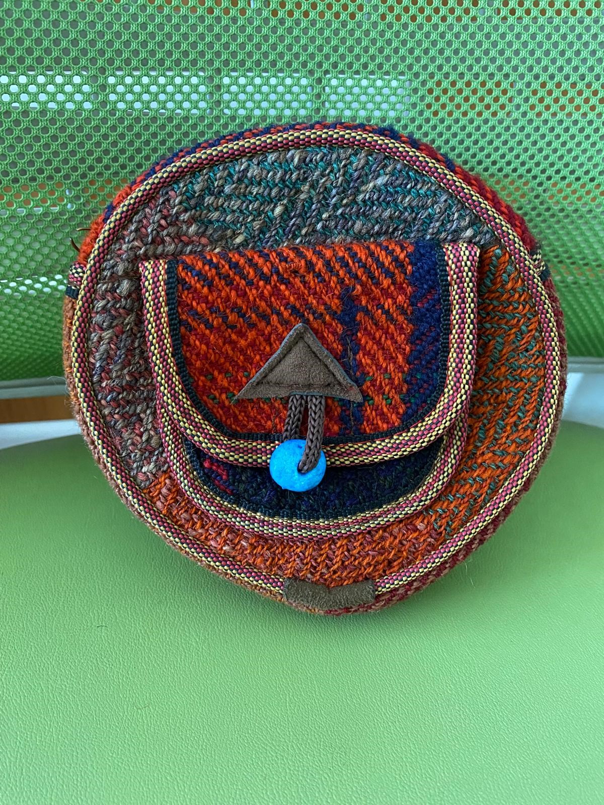  Kilim Desenli Yuvarlak Çanta