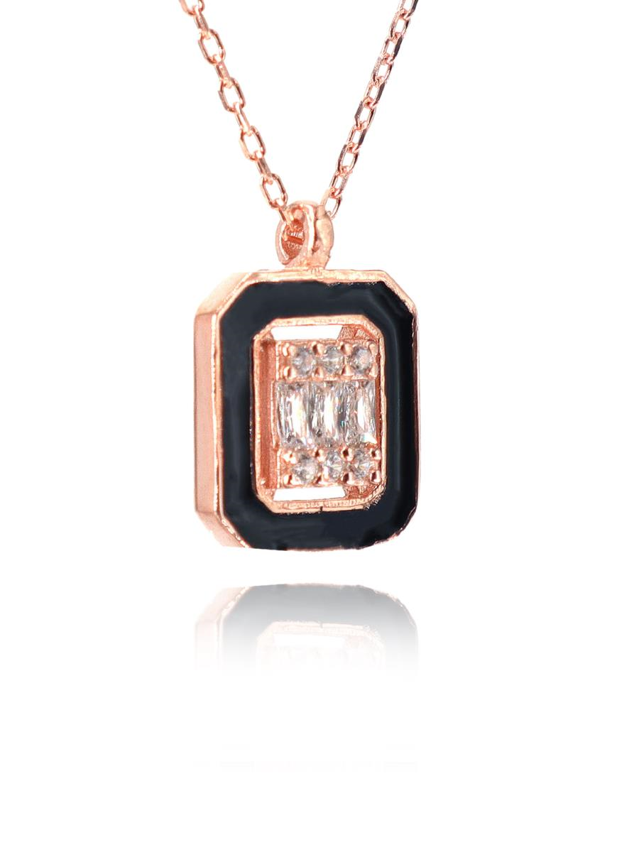 Mineli  Baget Taşlı Kolye