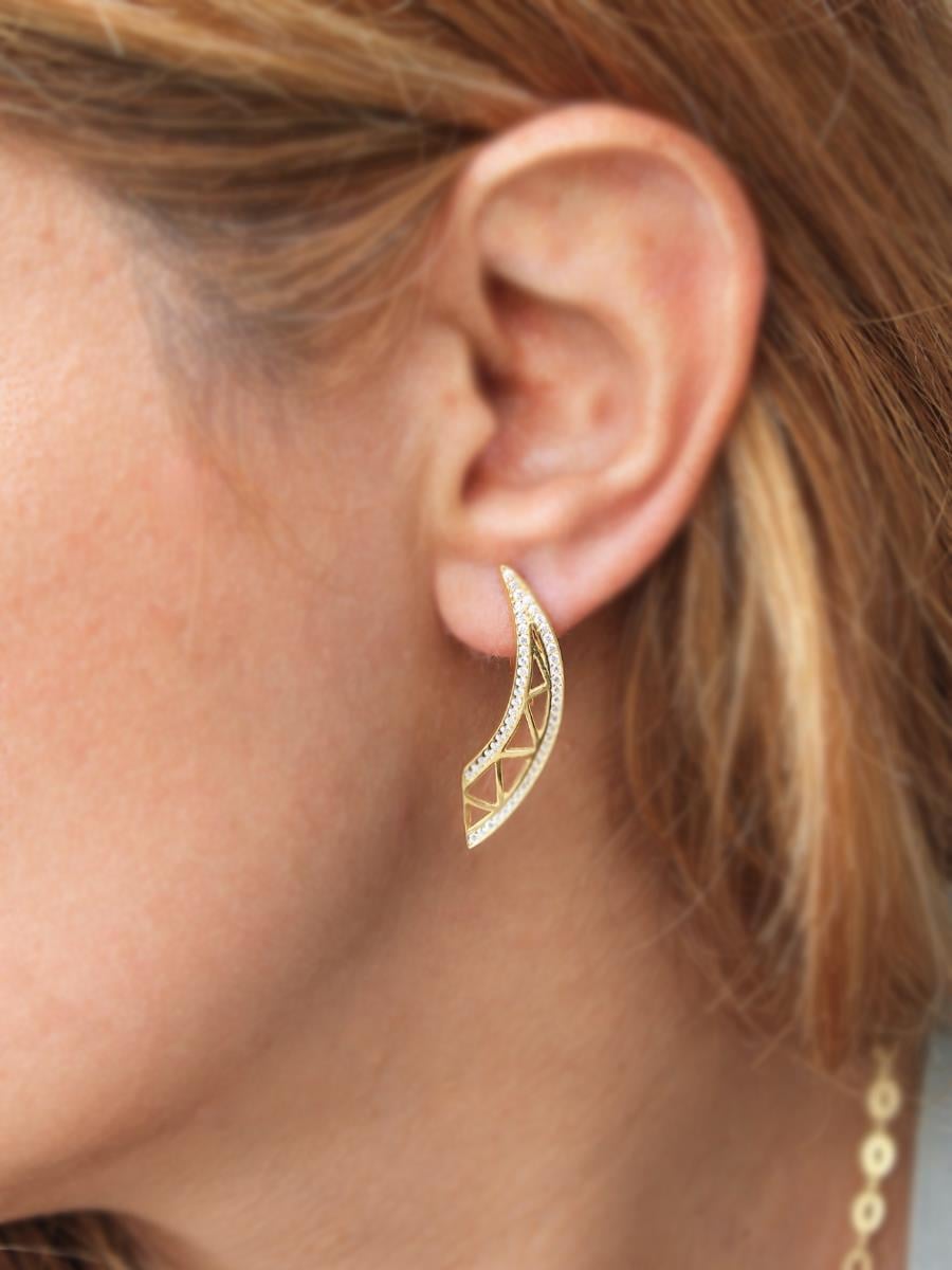 Taşlı Geometrik  Küpe