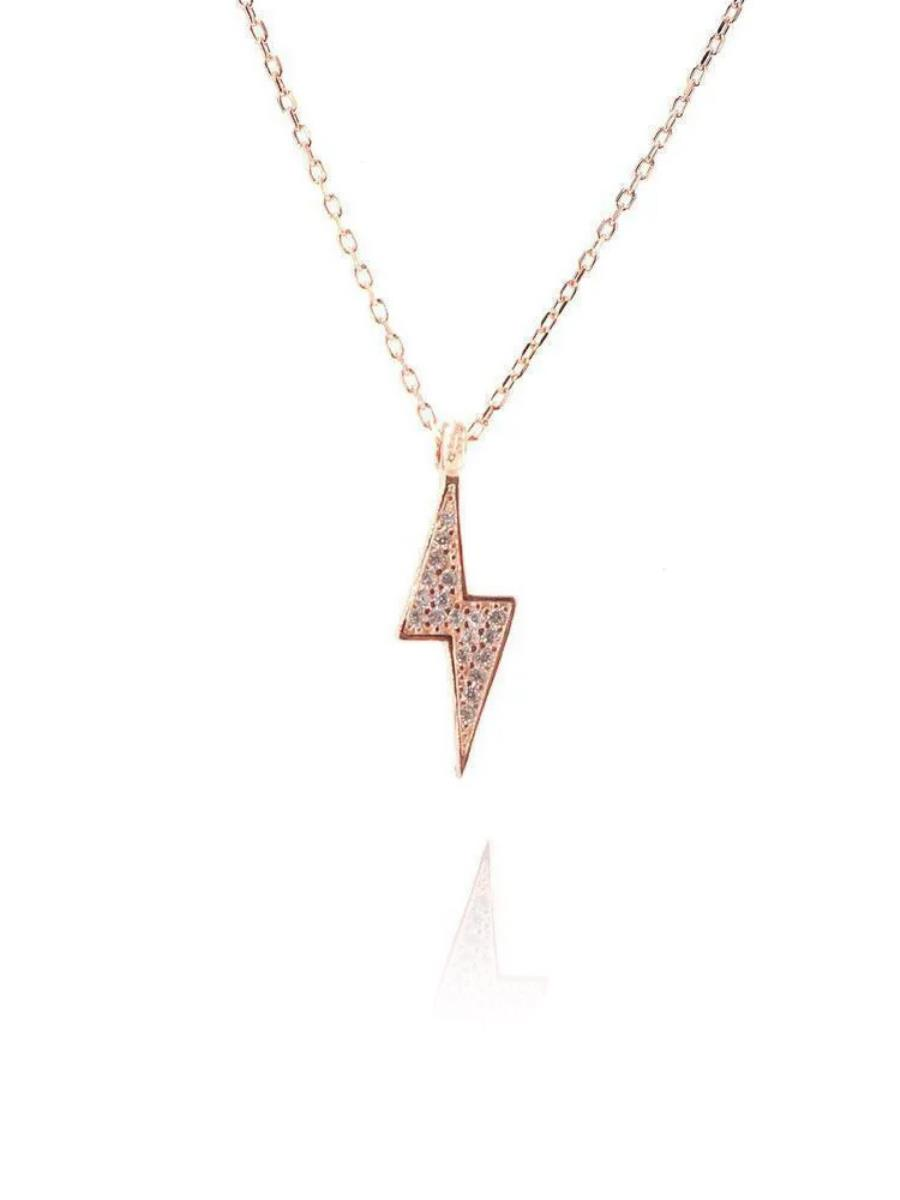 Taşlı Şimşek Kolye