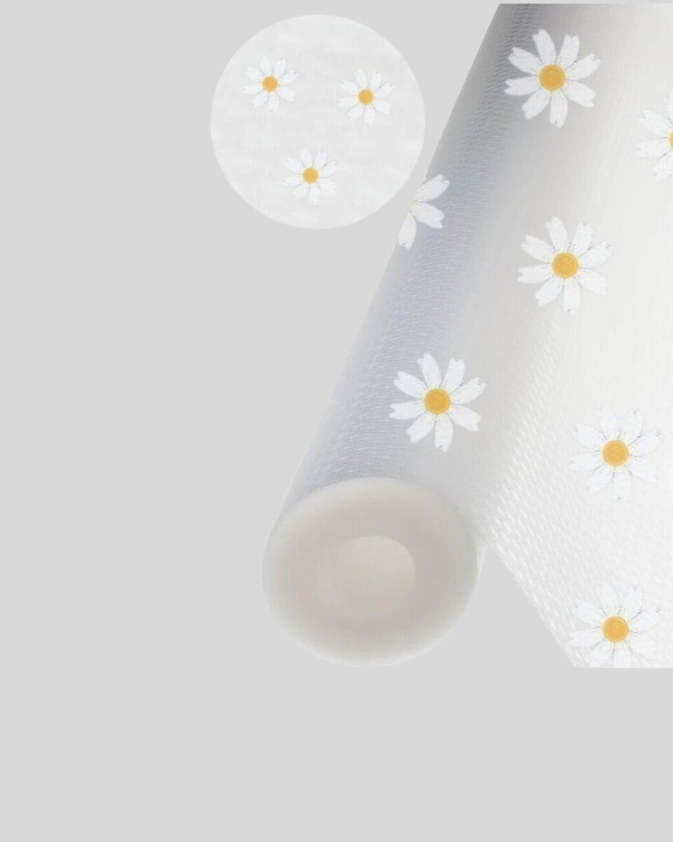 10 Metre Papatya Desenli Yapışmaz Kaydırmaz Çekmece Örtüsü