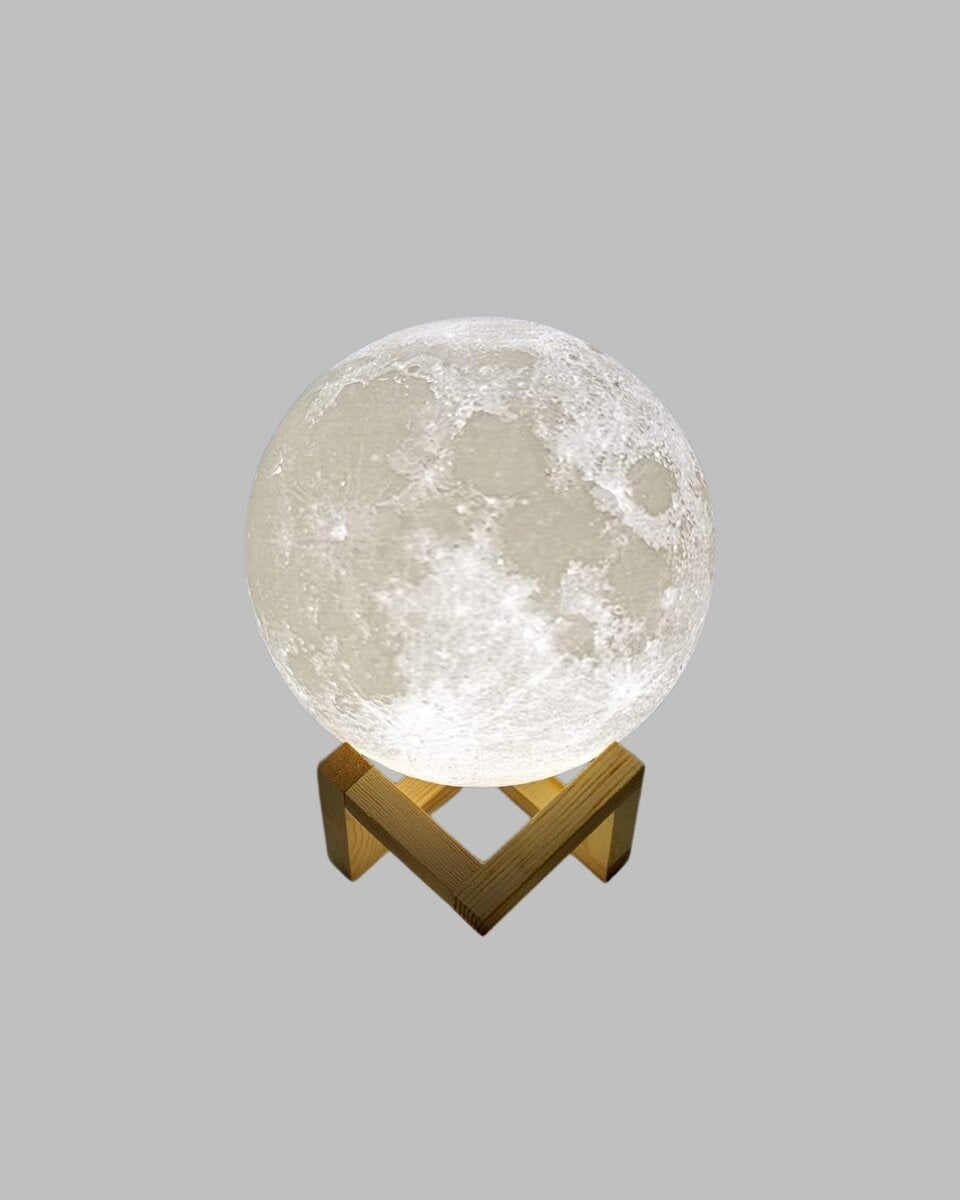 16 Renkli 3D Ay Gece Lambası RGB Modlu Şarjlı Uzaktan Kumandalı