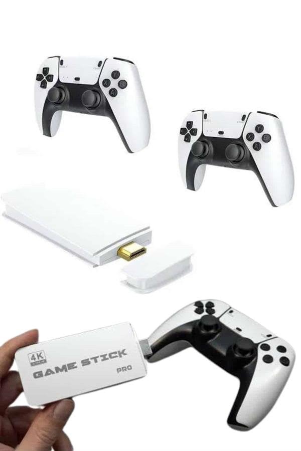 3D 4K 2000 Oyunlu Game Stick Oyun Konsolu Çift Konsol