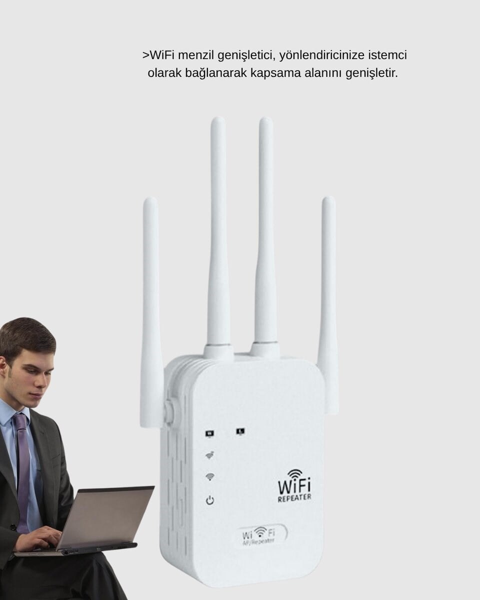 50 Cihaz Destekli 300Mbps Kablosuz Sinyal Güçlendirici RJ45 Kablolu Kullanım