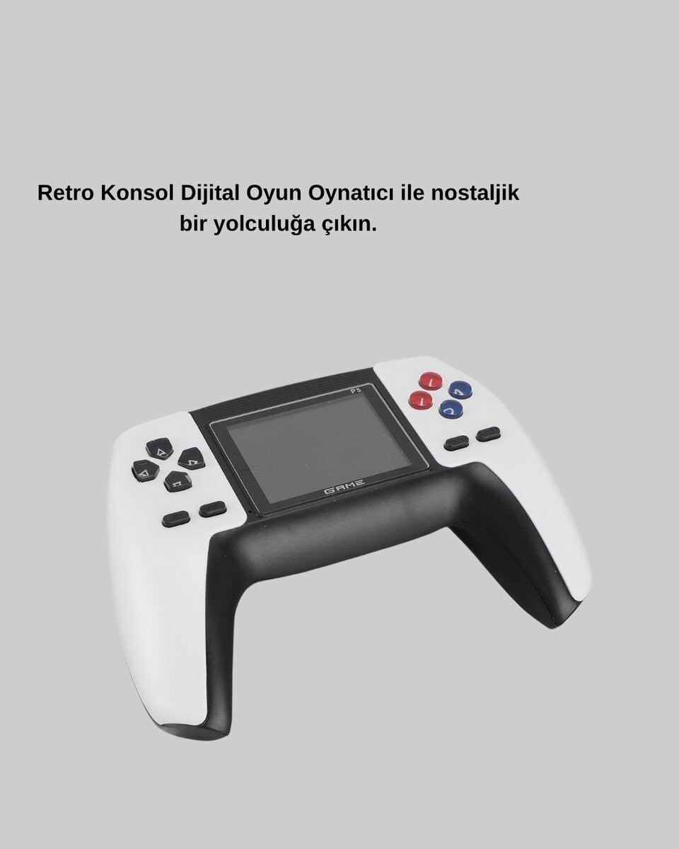 520 Klasik Oyunlu P5™ ControllerView Retro Konsol – Şarjlı,  Ergonomik Tasarım