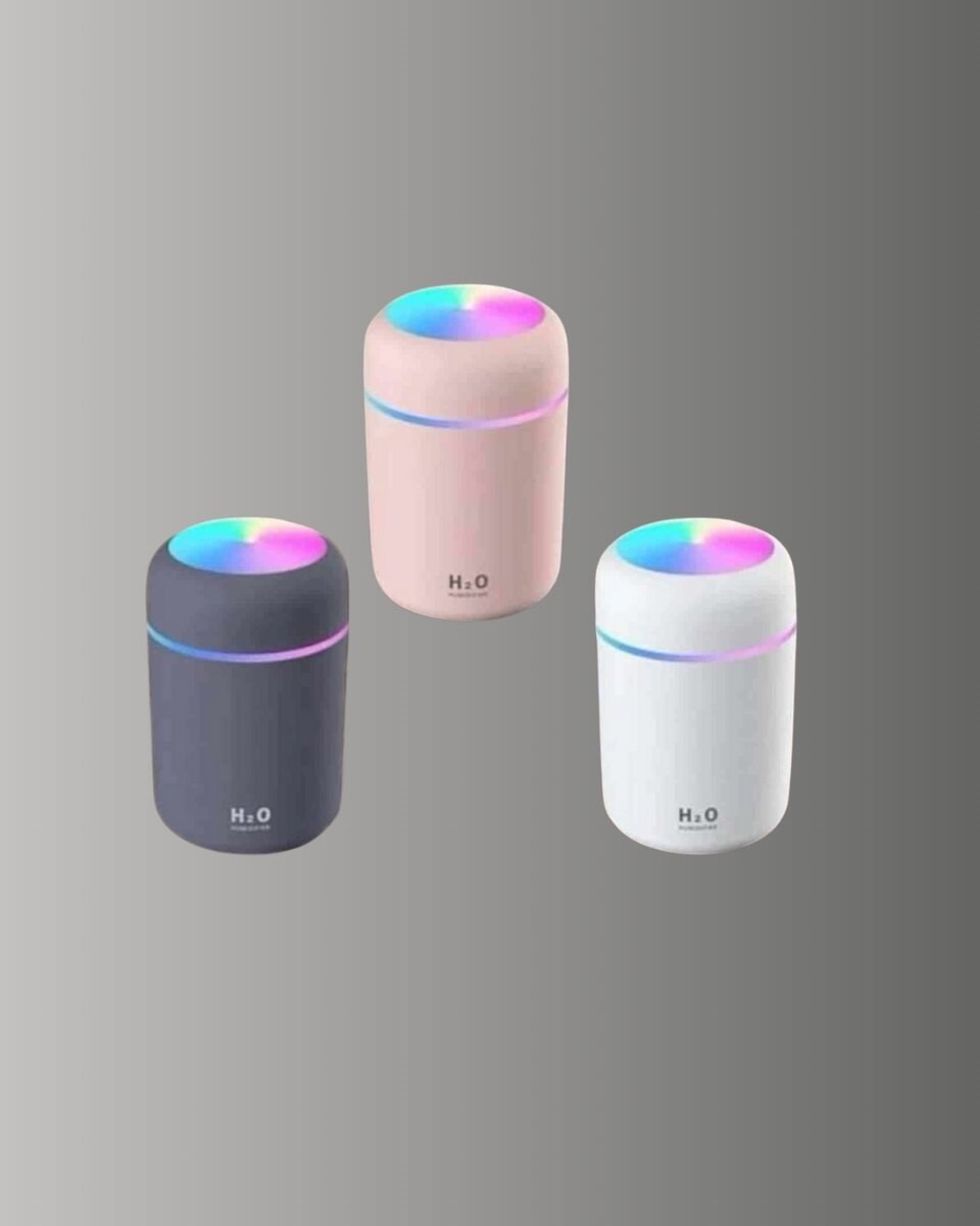 ABS Gövdeli 300ml USB Nemlendirici – Beyaz, Gri, Pembe Renk
