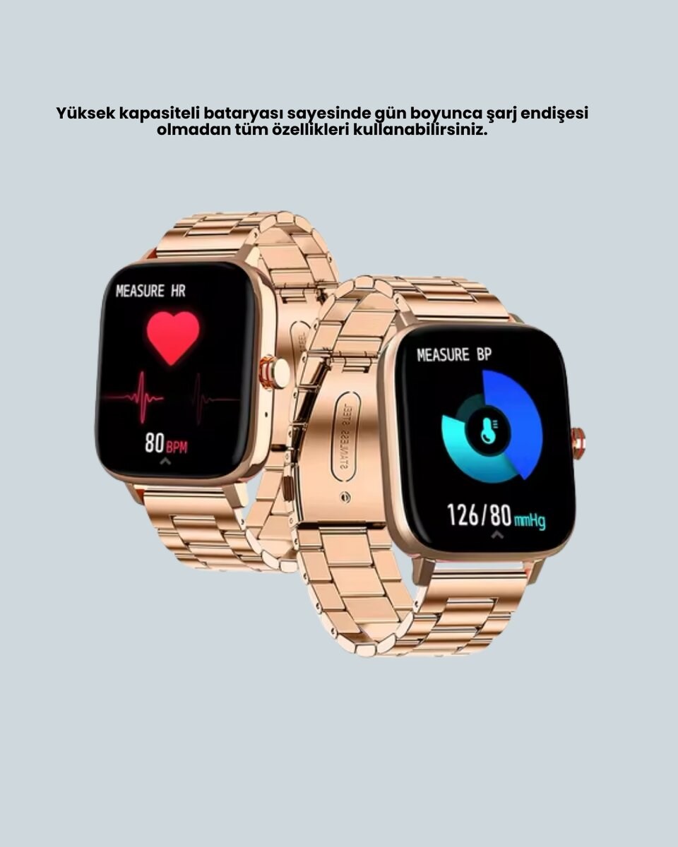AMOLED Ekranlı Türkçe Menülü Akıllı Saat Bluetooth Görüşmeli