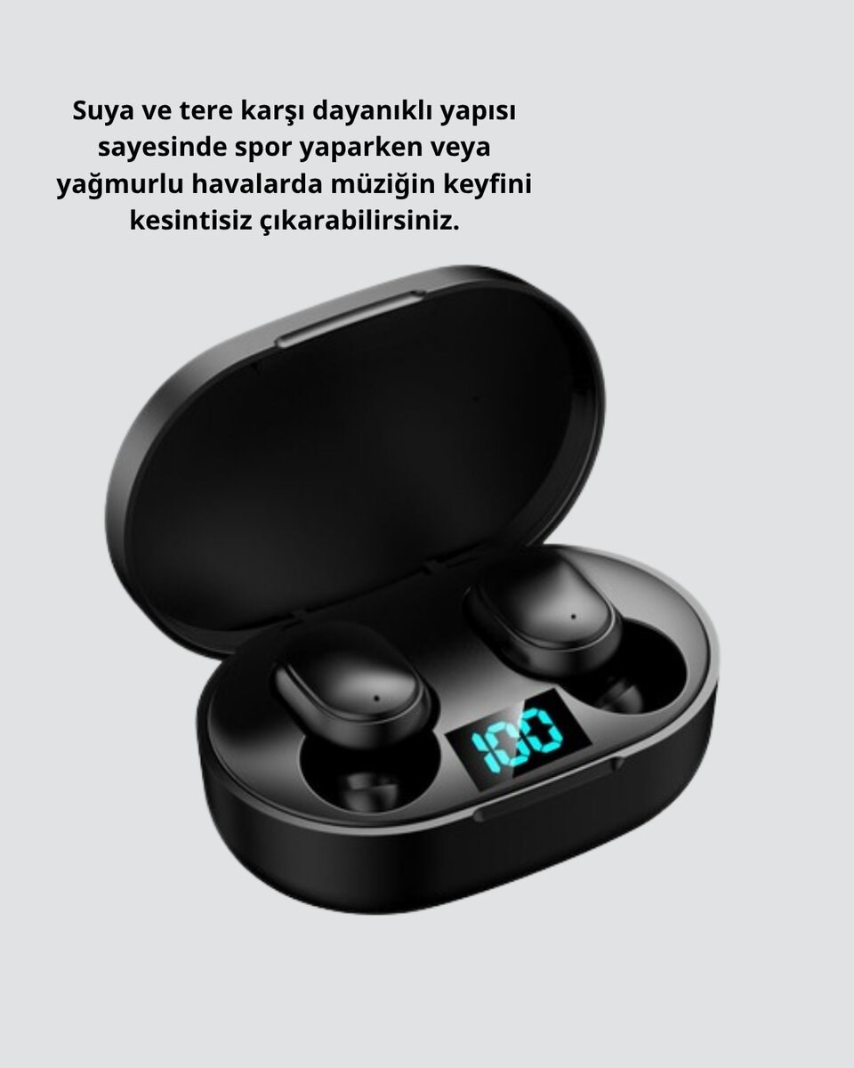 ANC Bluetooth Kulaklık – Suya ve Tere Dayanıklı, Uzun Pil Ömürlü, Mikrofonlu Kablosuz Kulaklık