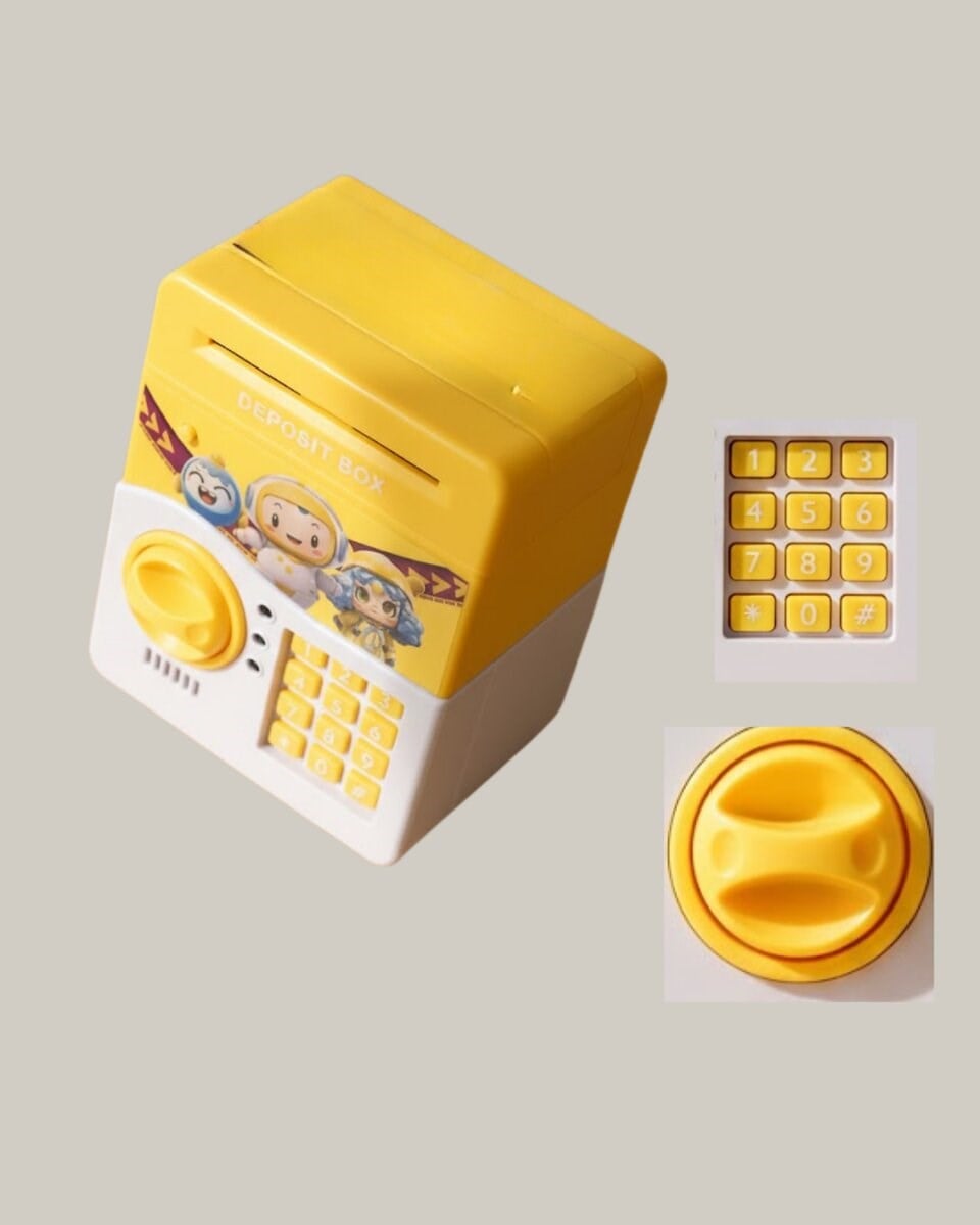 ATM Tasarımlı Sarı Işıklı Sesli Elektronik Kumbara