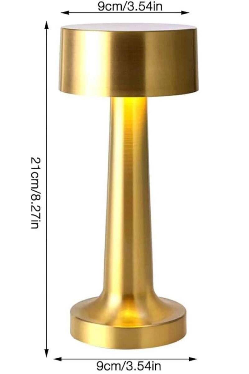 Altın Rengi Masa ve Gece Lambası Dokunmatik Şarjlı Masa Lambası