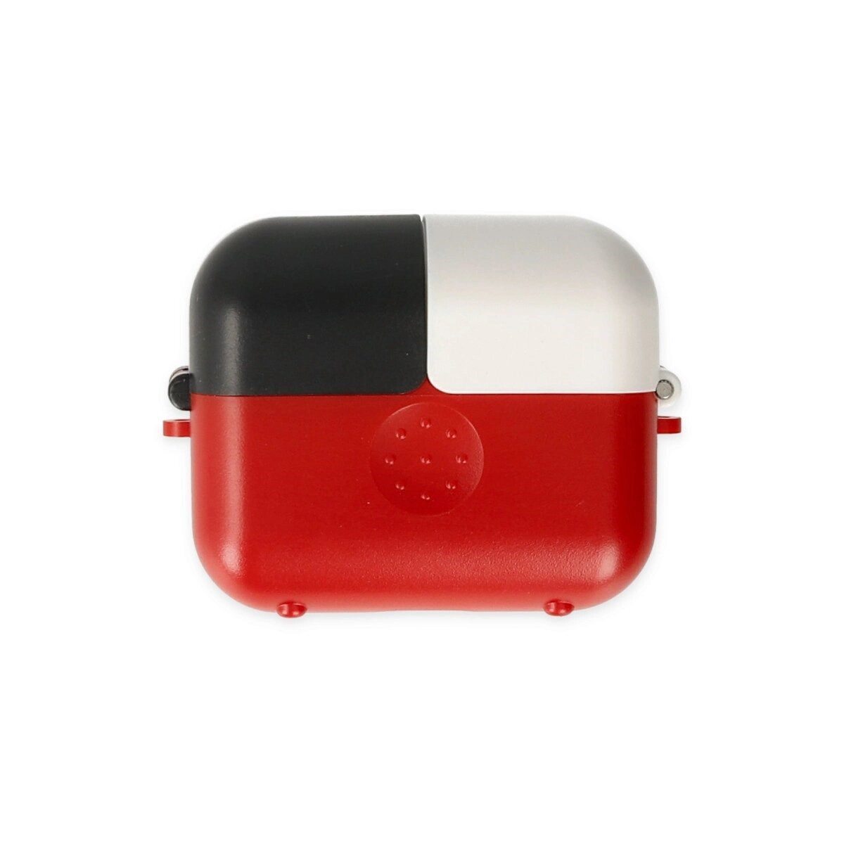 Apple Airpods 3 (3.nesil) Basmalı Kılıf - Kırmızı-siyah-beyaz