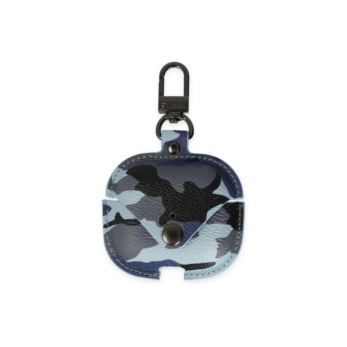 Apple Airpods Pro 2 (2.nesil) Çanta Kamuflaj Deri Kılıf - Mavi