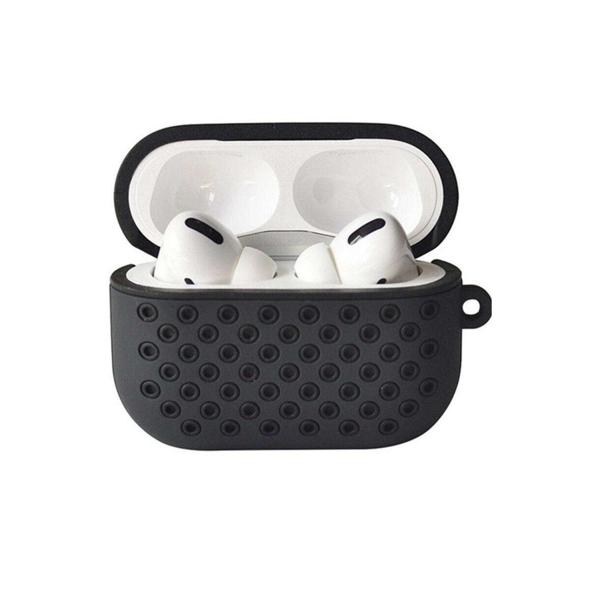 Apple Airpods Pro 2 (2.nesil) Spor Delikli Kılıf - Siyah-siyah