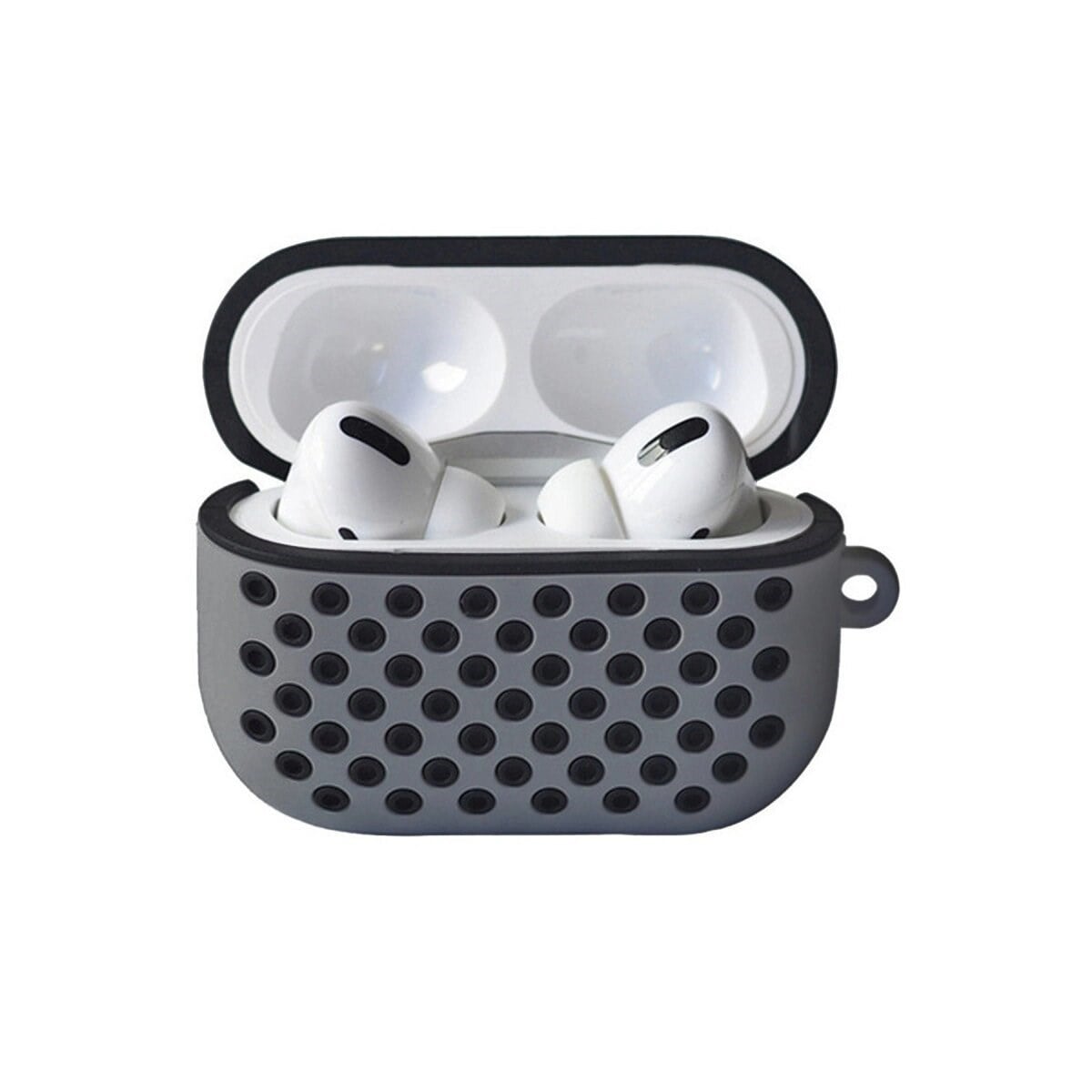 Apple Airpods Pro 2 (2.nesil) Spor Delikli Kılıf - Gri-siyah