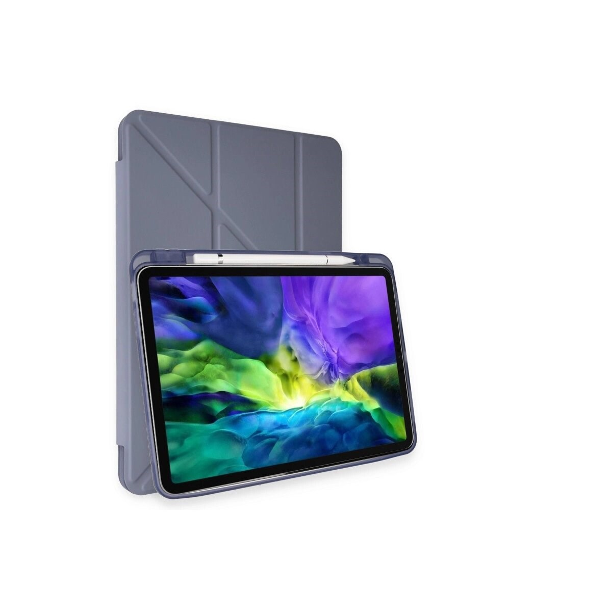 Apple İpad Pro 11 (2021) Kılıf Kalemlikli Hugo Tablet Kılıfı - Lila