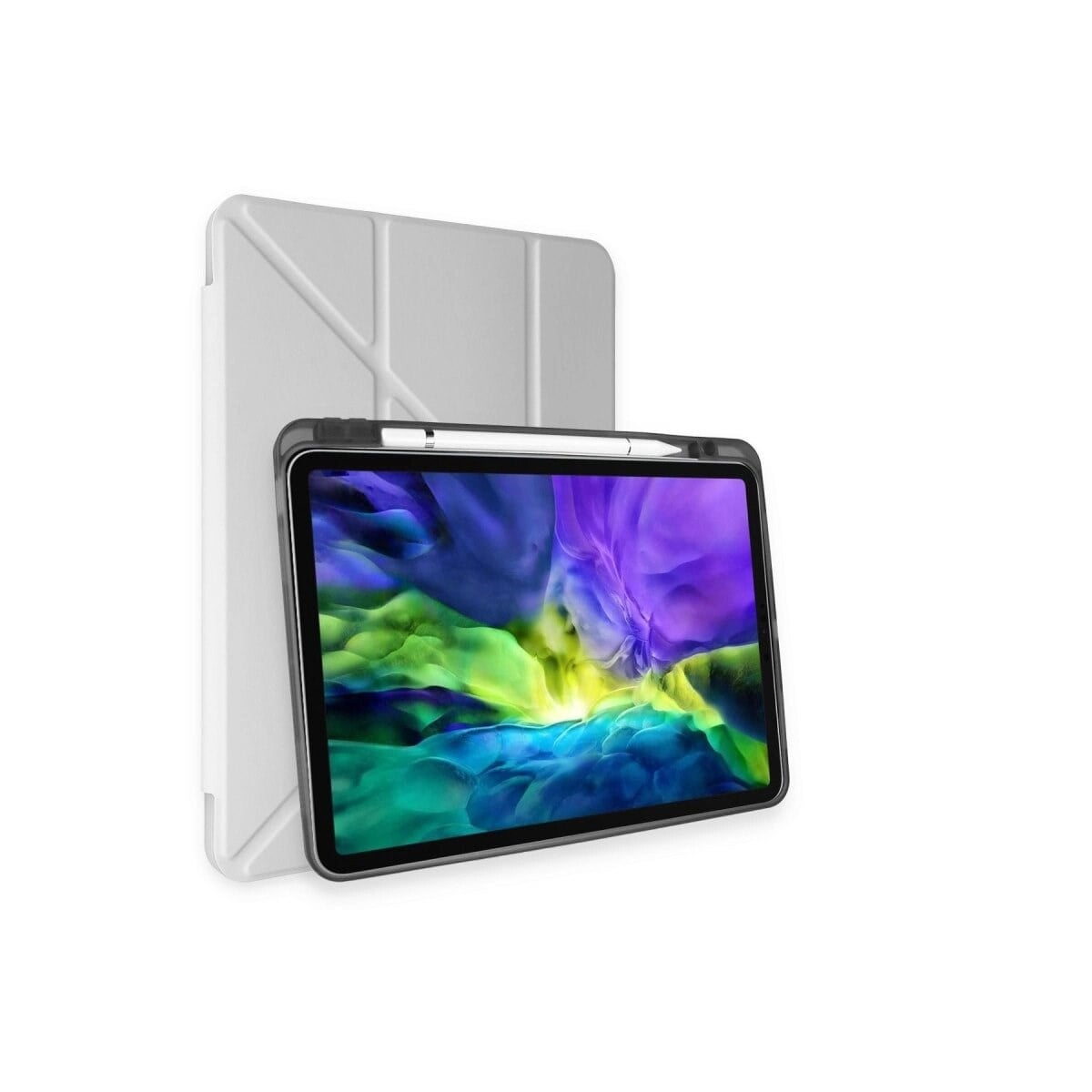 Apple İpad Pro 11 (2024) Kılıf Kalemlikli Mars Tablet Kılıfı - Gri
