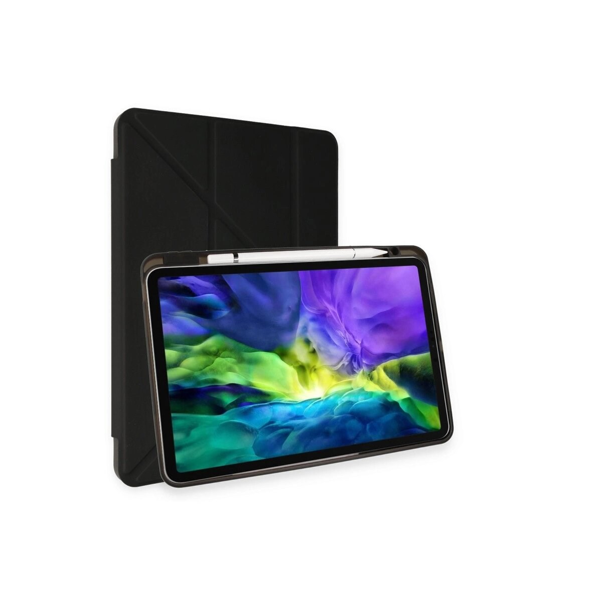 Apple İpad Pro 11 (2024) Kılıf Kalemlikli Mars Tablet Kılıfı - Siyah