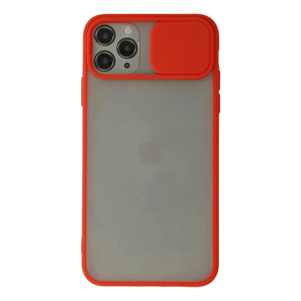 Apple İphone 11 Pro Max Kılıf Palm Buzlu Kamera Sürgülü Silikon - Kırmızı