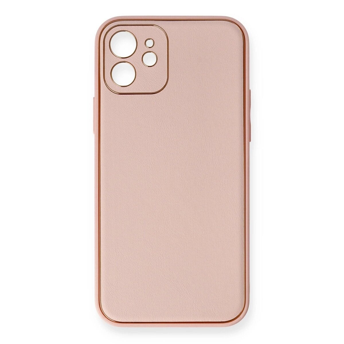 Apple İphone 12 Kılıf Coco Deri Silikon Kapak - Pembe