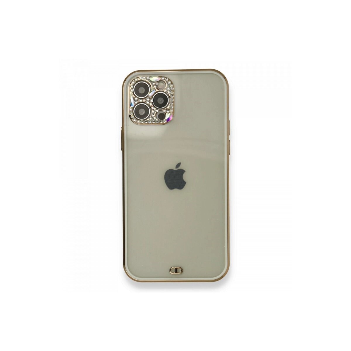 Apple İphone 12 Pro Kılıf Liva Taşlı Silikon - Beyaz