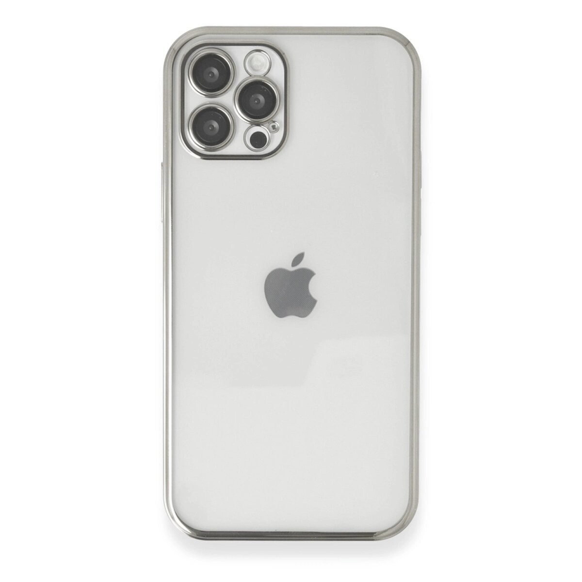 Apple İphone 12 Pro Kılıf Razer Lensli Silikon - Gümüş